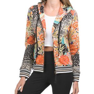 JOHNNY WAS Sunrise Modern Zip Up Hooded Jacket XXL